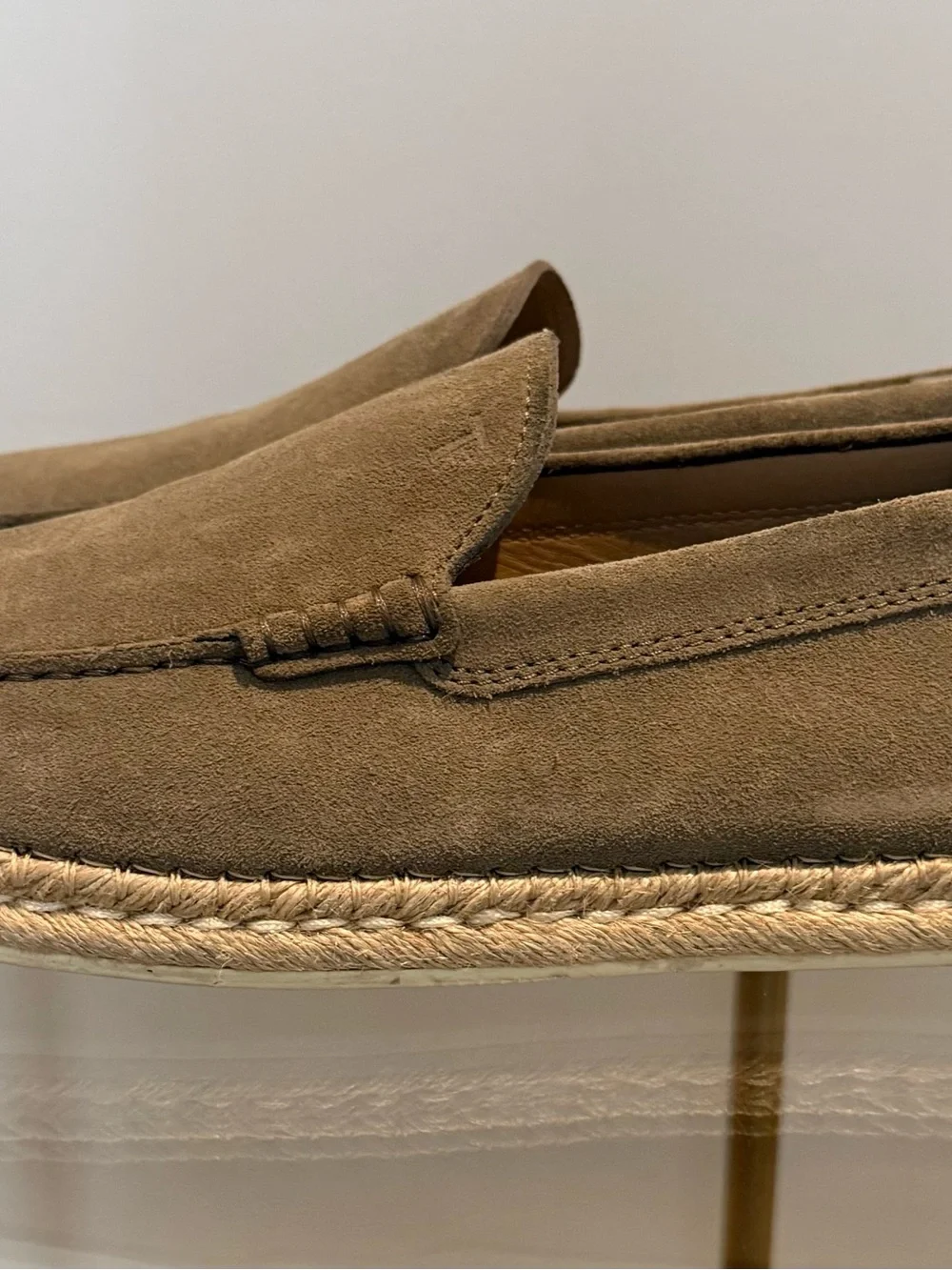 Tod's Taupe Suede Gommino-Style Slip-On Loafers